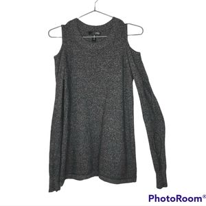 Aqua Cashmere Sweater Heathered Cut Outs Long Sleeve Womens Size XS Cozy